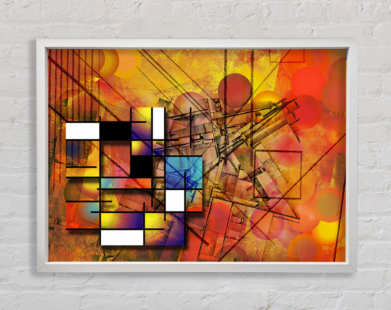 Cubism Rainbow Framed Wall Art