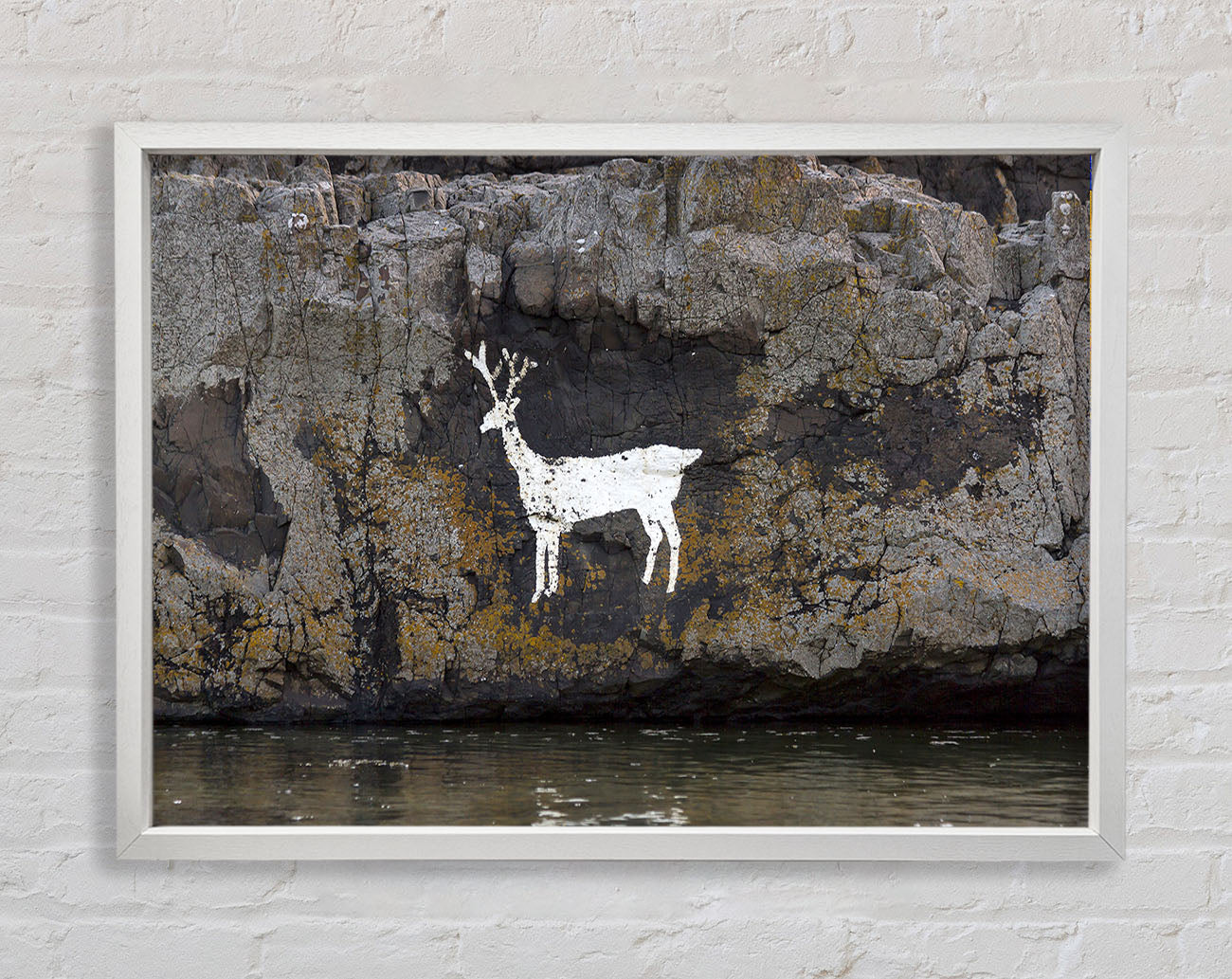 Cave Man Deer Framed Wall Art