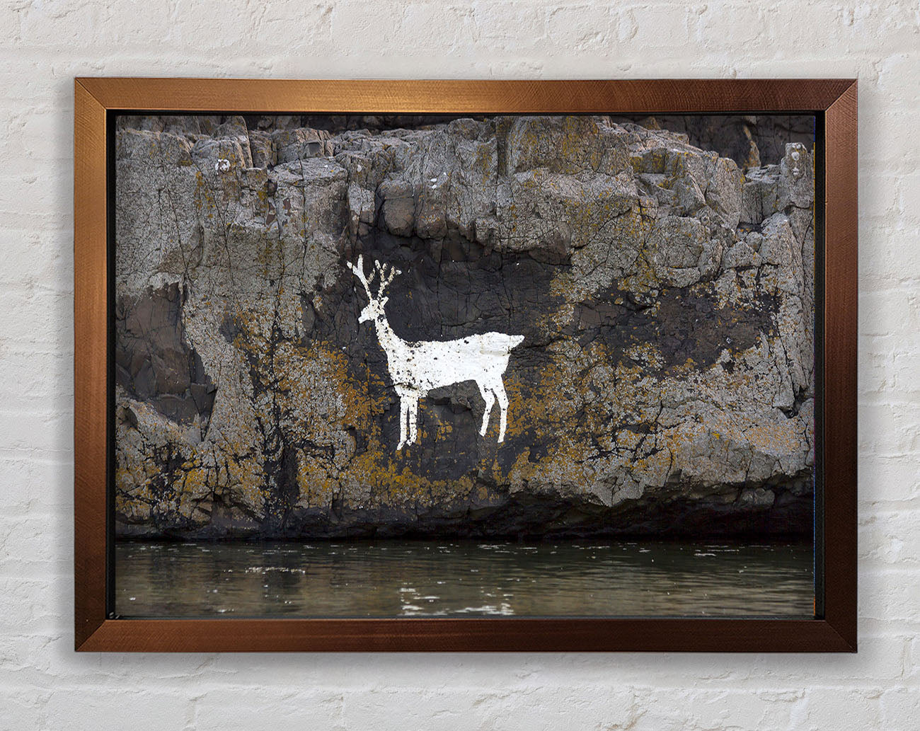 Cave Man Deer Framed Wall Art