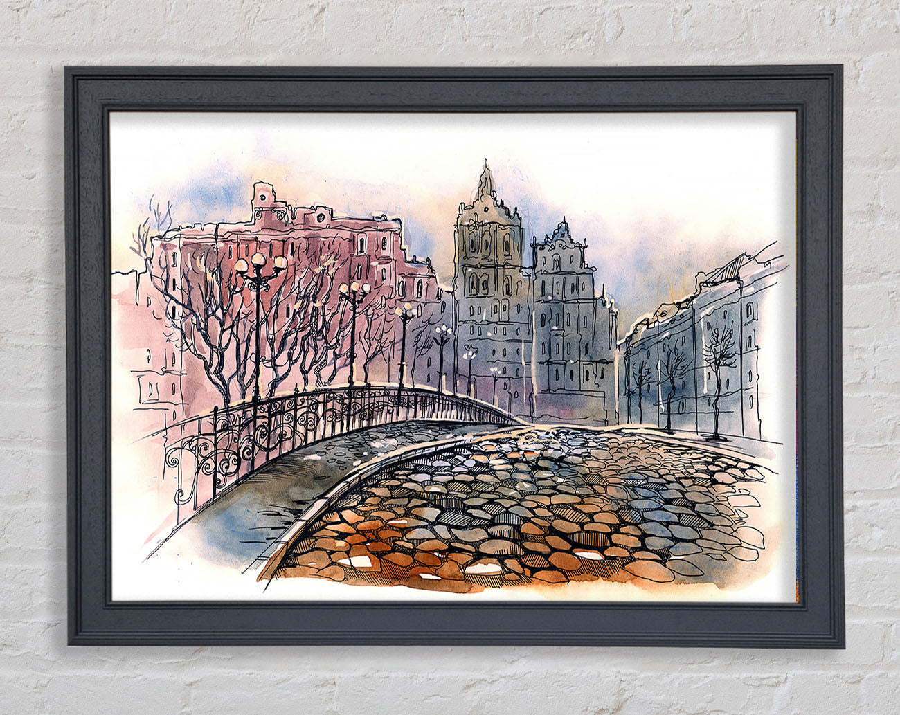 Cobbled Streets Framed Wall Art