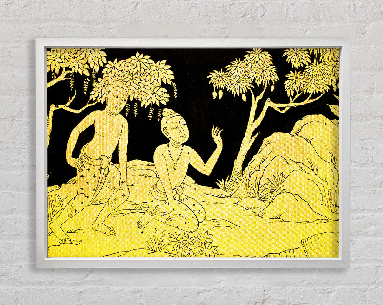 Buddha In The Golden Framed Wall Art