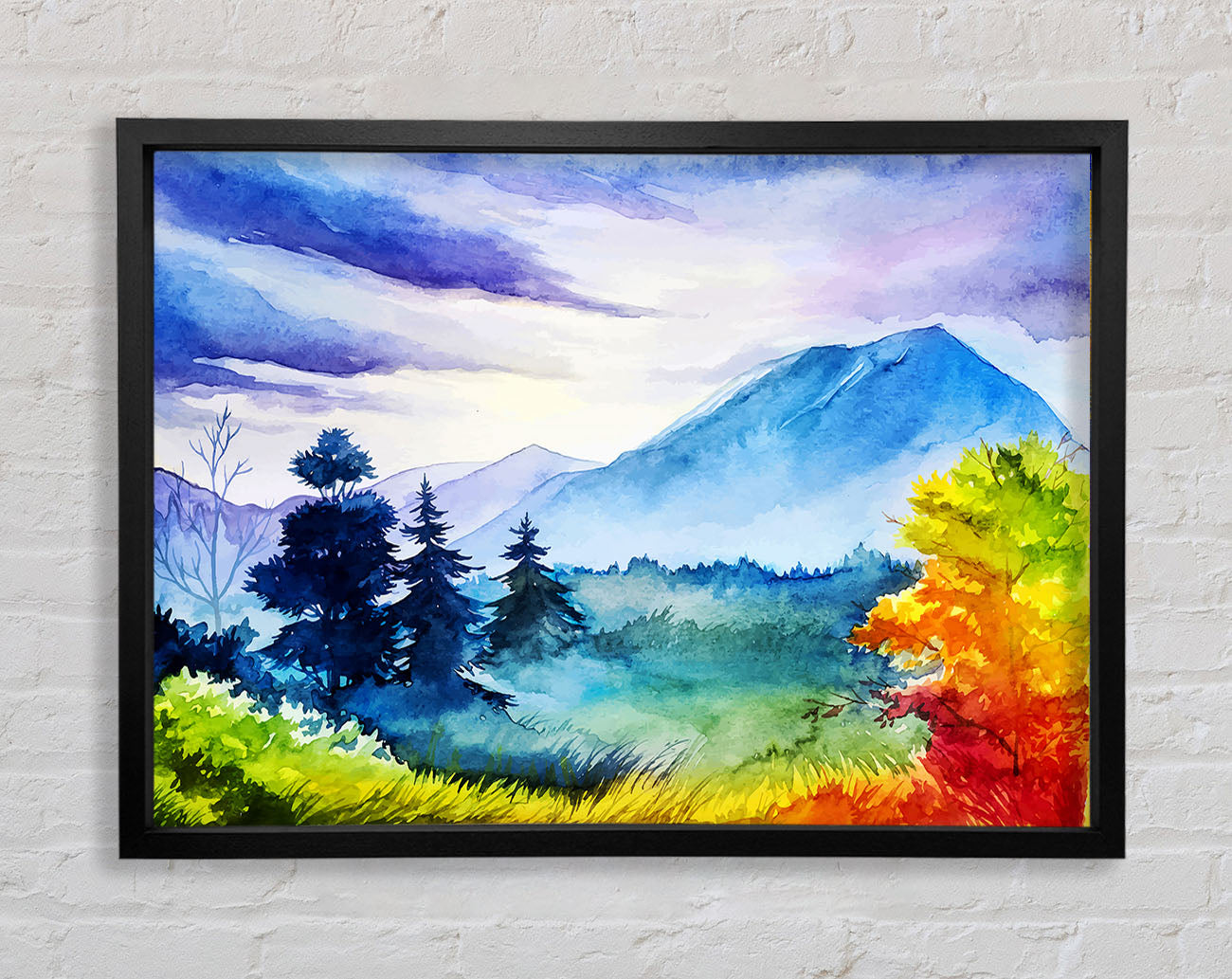 Autumn Mountain trees Framed Wall Art