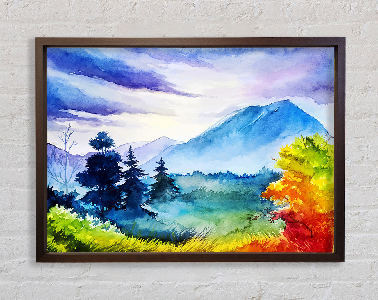Autumn Mountain trees Framed Wall Art