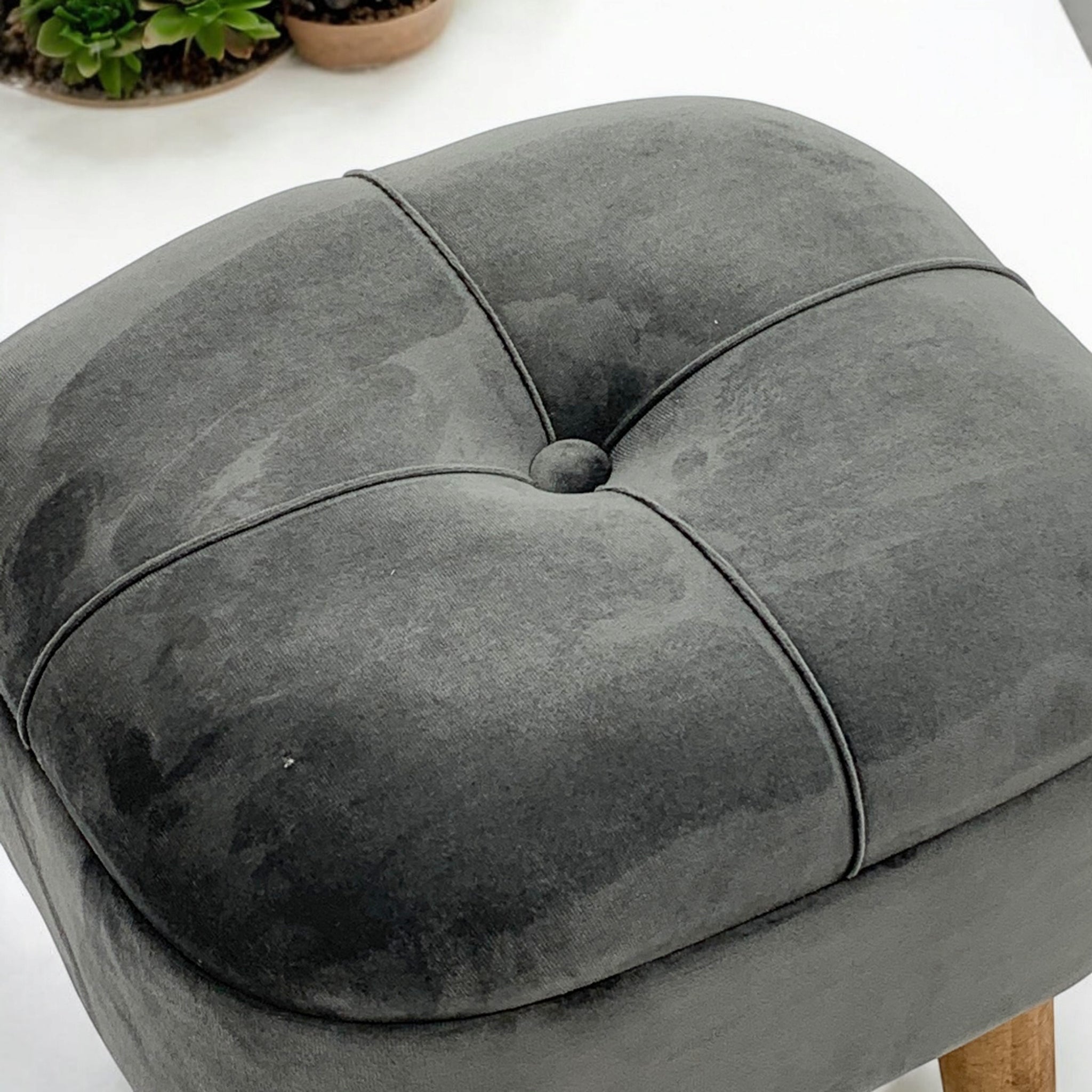 GREY WOODEN STOOL