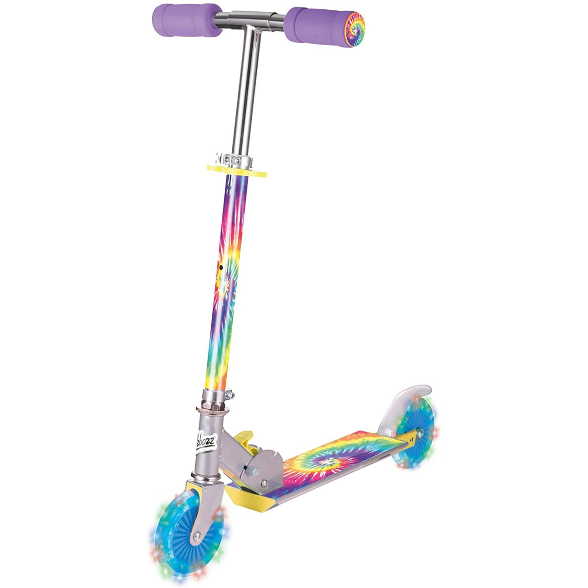 Ozbozz TIE DYE Scooter with Flashing Wheels, Rainbow SV20890