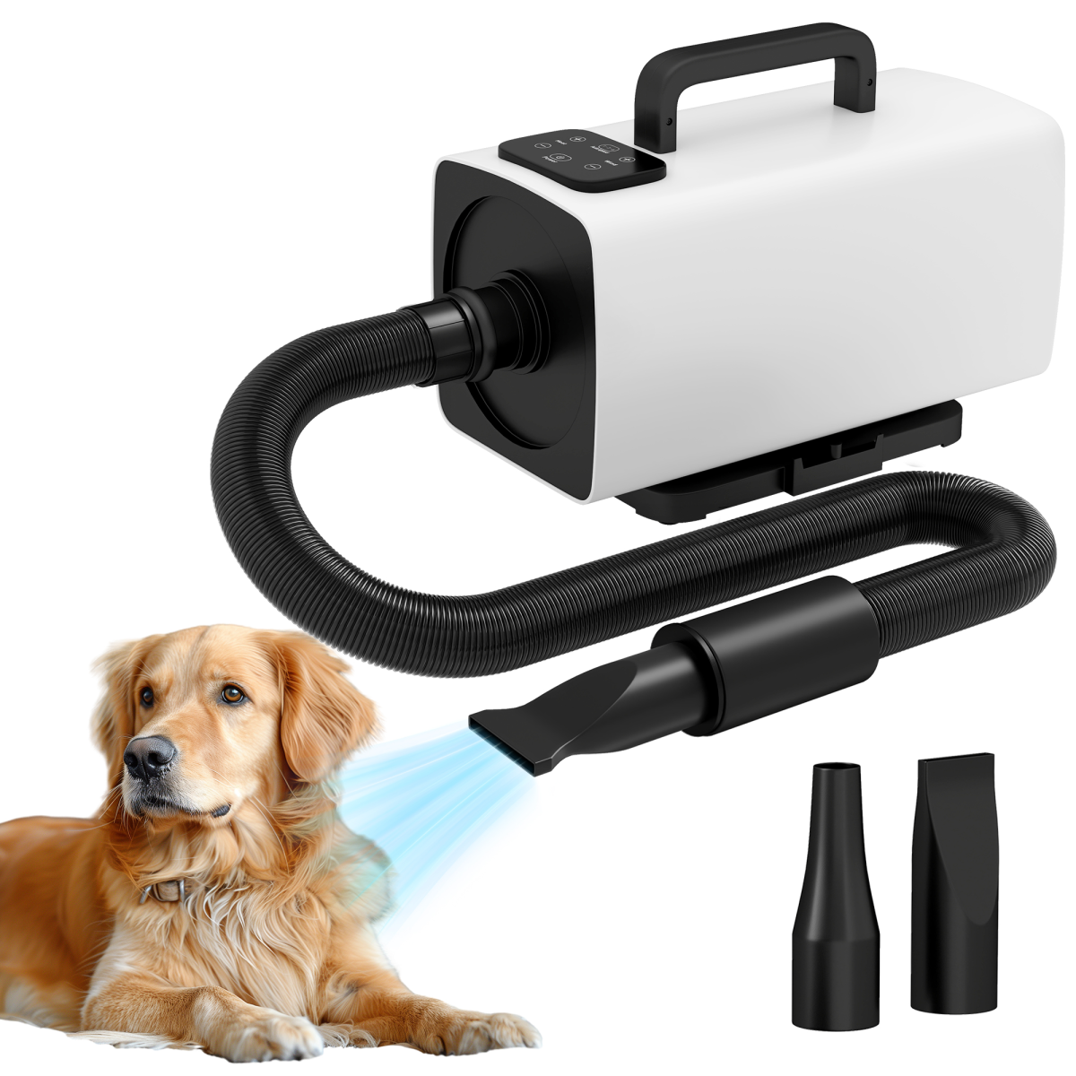 PawHut 2200W Dog Hair Dryer w/ Auto Adjustable Temperature & Airflow, White