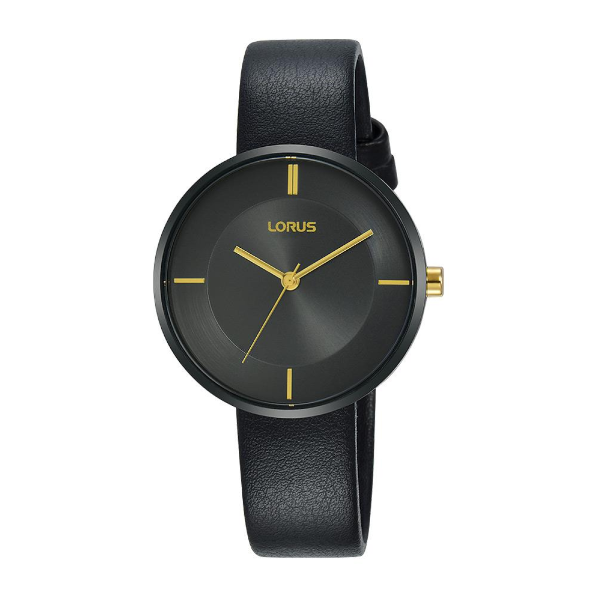 Lorus Ladies Fashion Analogue Quartz Black Dial with Leather Strap Watch - RG259QX9