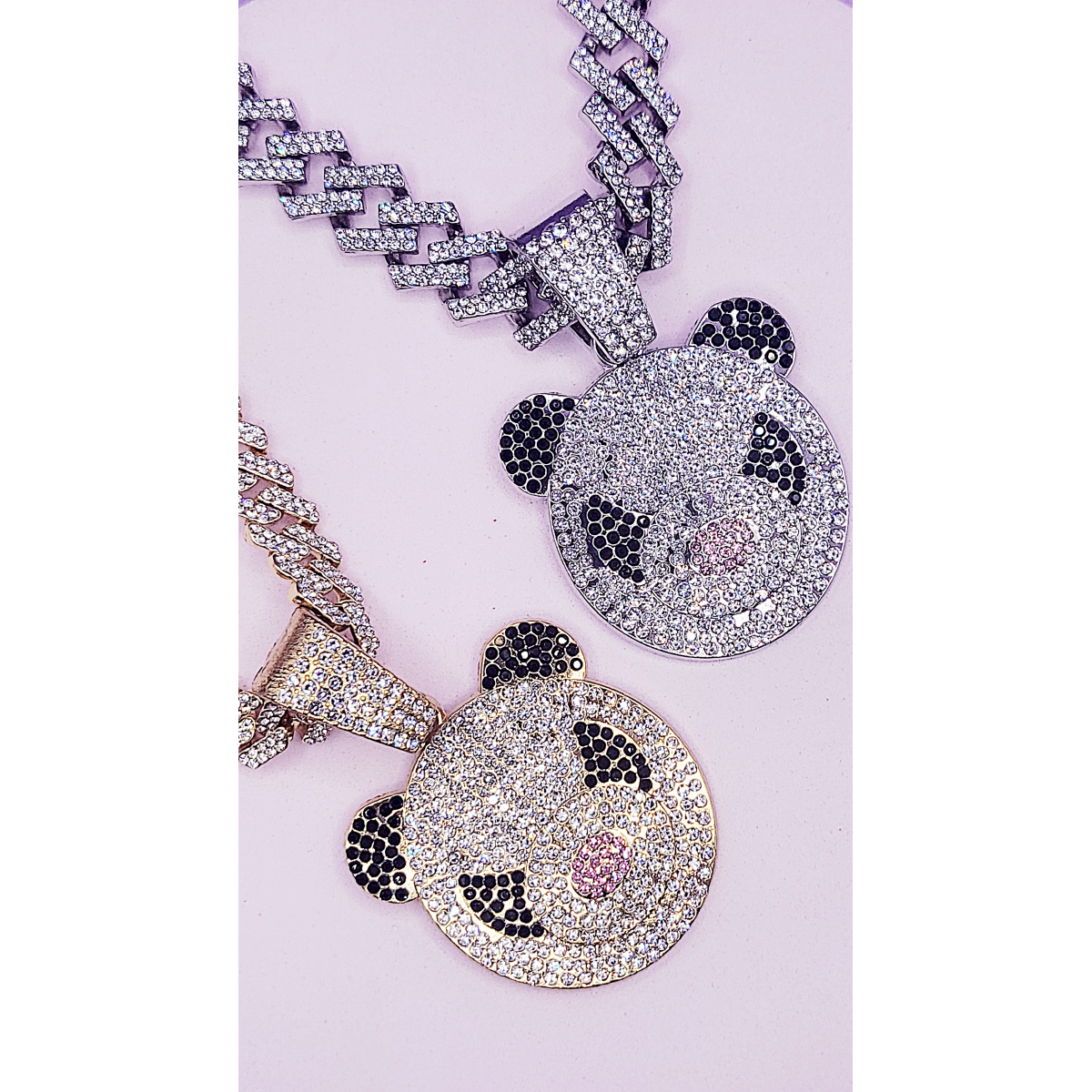 Iced Out Crystal Bling Panda Pendant Chain