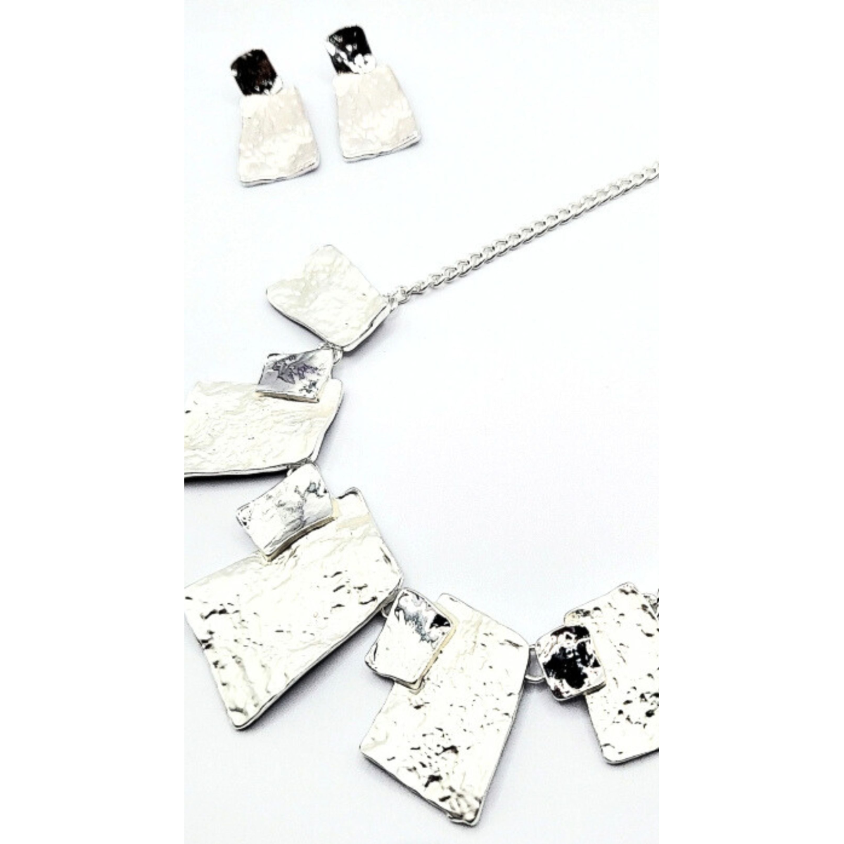 Abstract Squares Necklace & Earrings Set