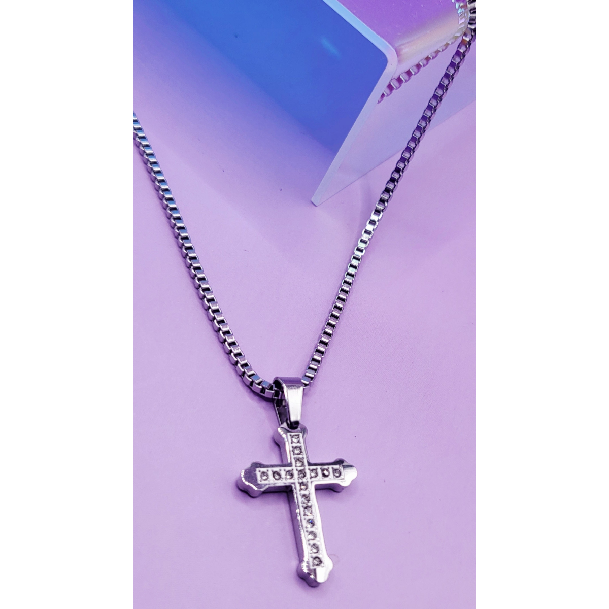 Petite Silver Cross Necklace