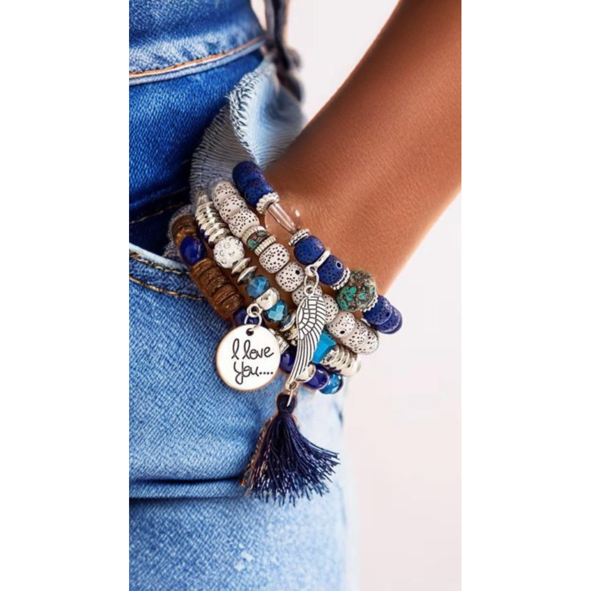 Boho Ceramic Beaded Bracelet Set
