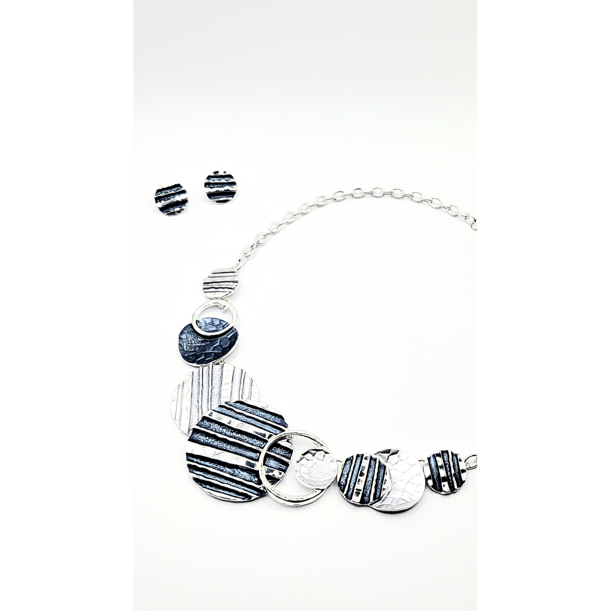 Abstract Disc Necklace & Earrings Set