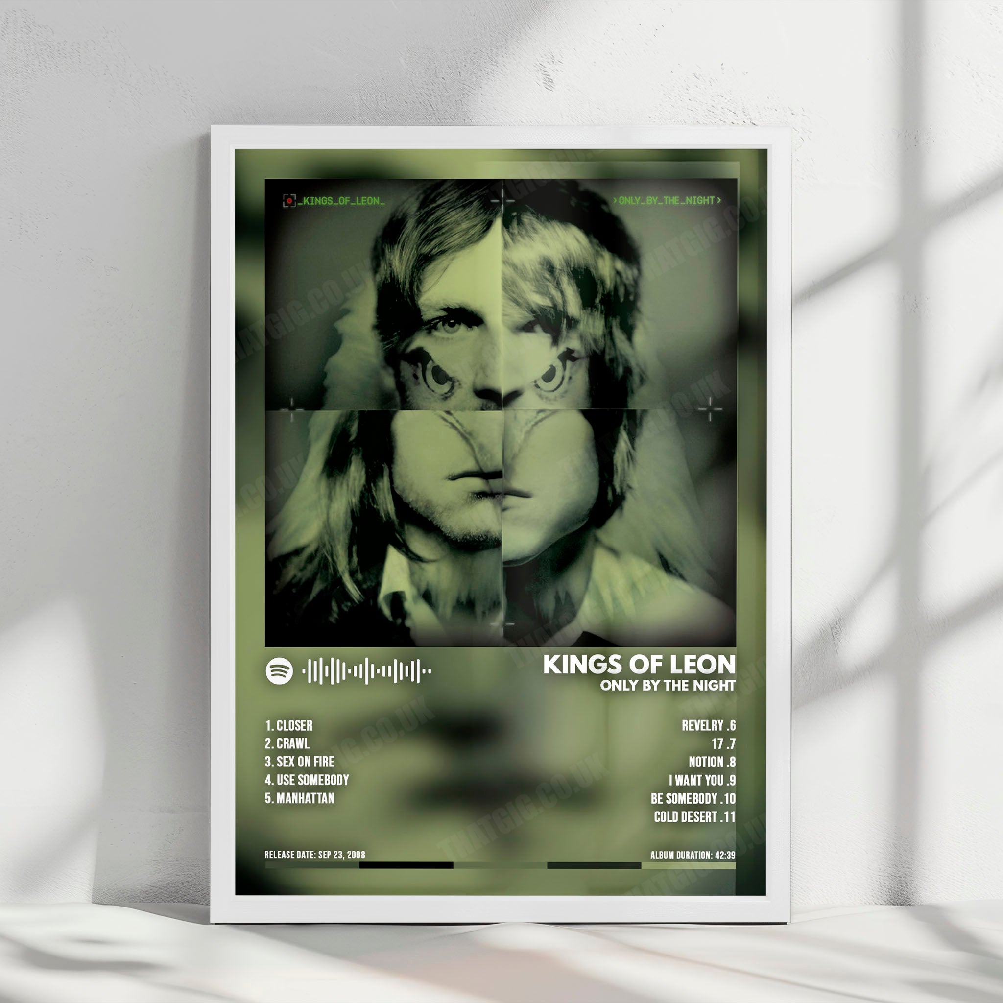 Kings of Leon "Only by the Night" Album Cover Poster - with Complete Tracklist