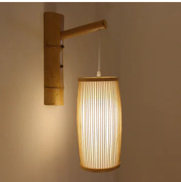 Creative Bamboo Pendant & Wall Light – Natural Woven Lighting for Home Decor