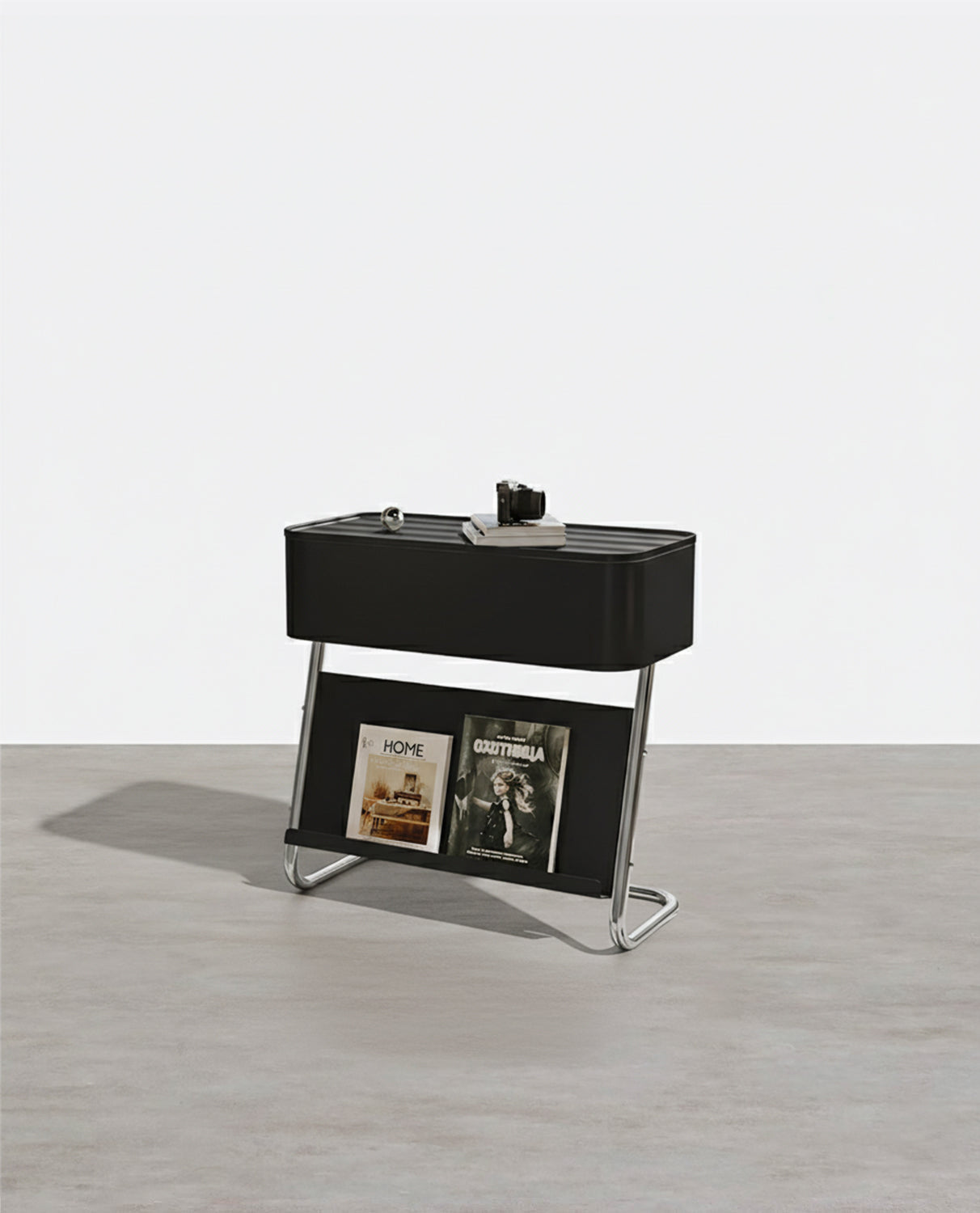 Nikolas Side Table With Storage, Black