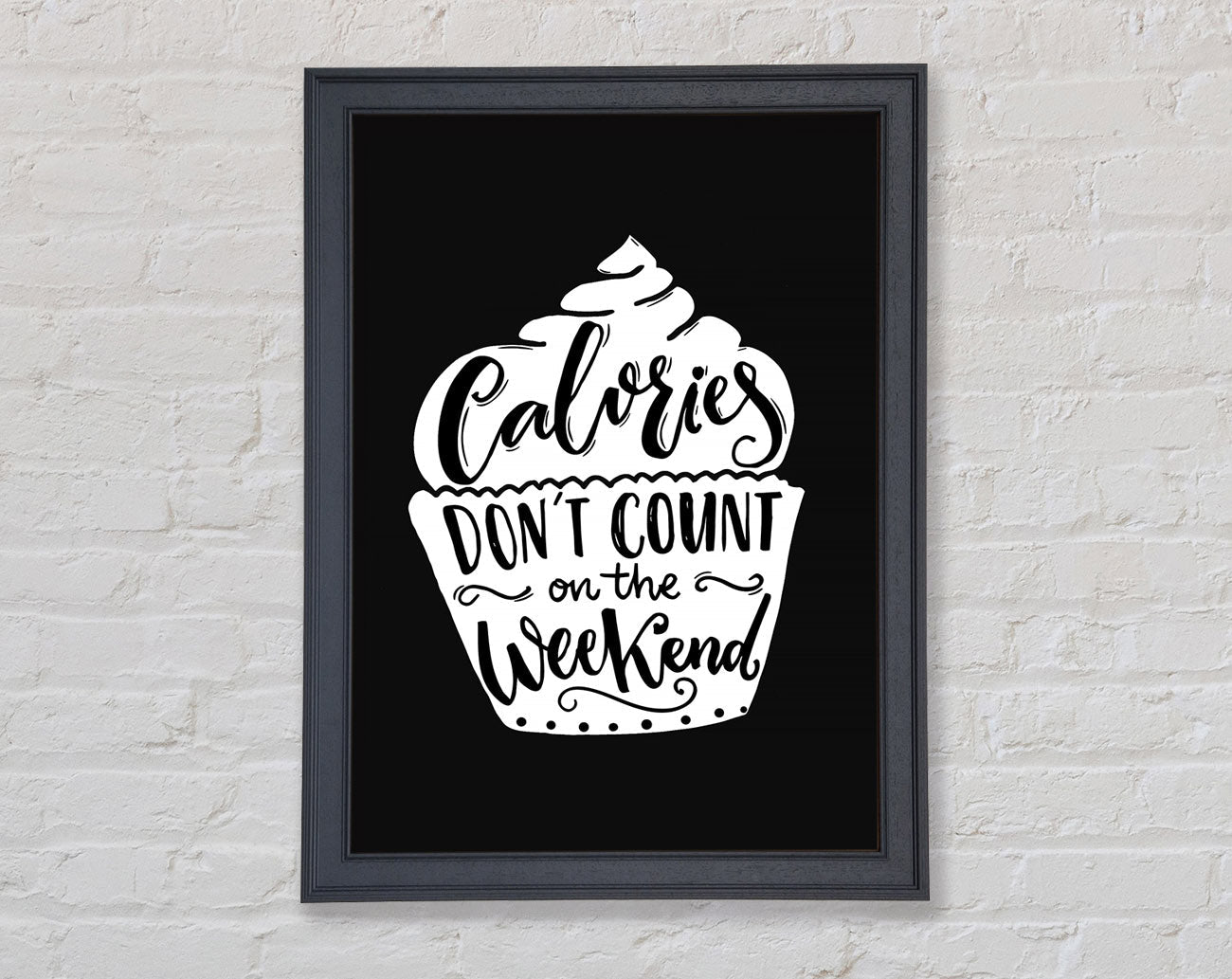 Calories Don't Count On The Weekend Framed Wall Art