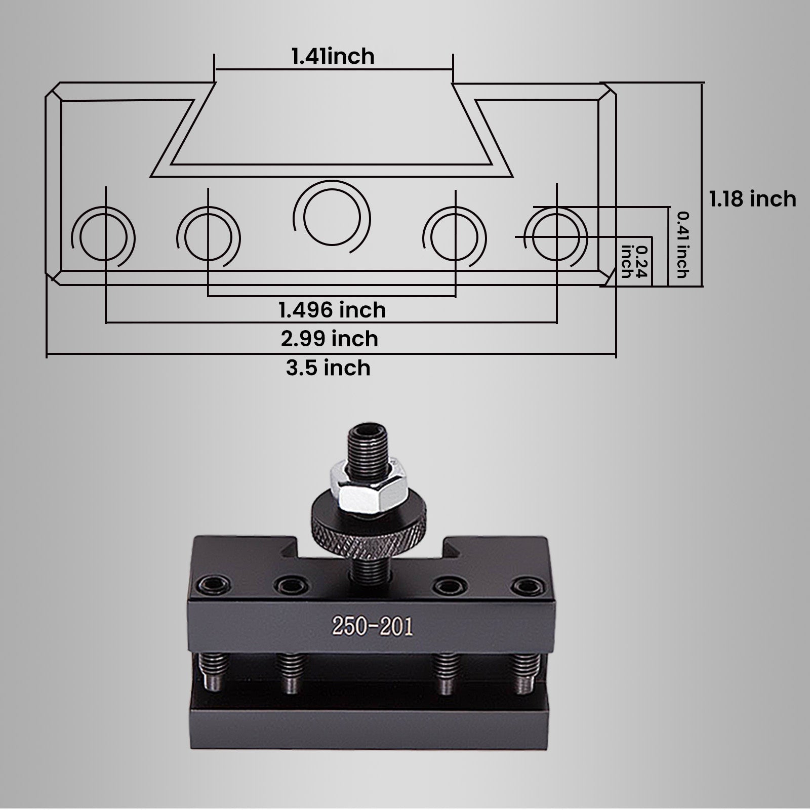 Quick Change Turning & Facing Lathe Tool Post Holder Set 5 PCS 250-201
