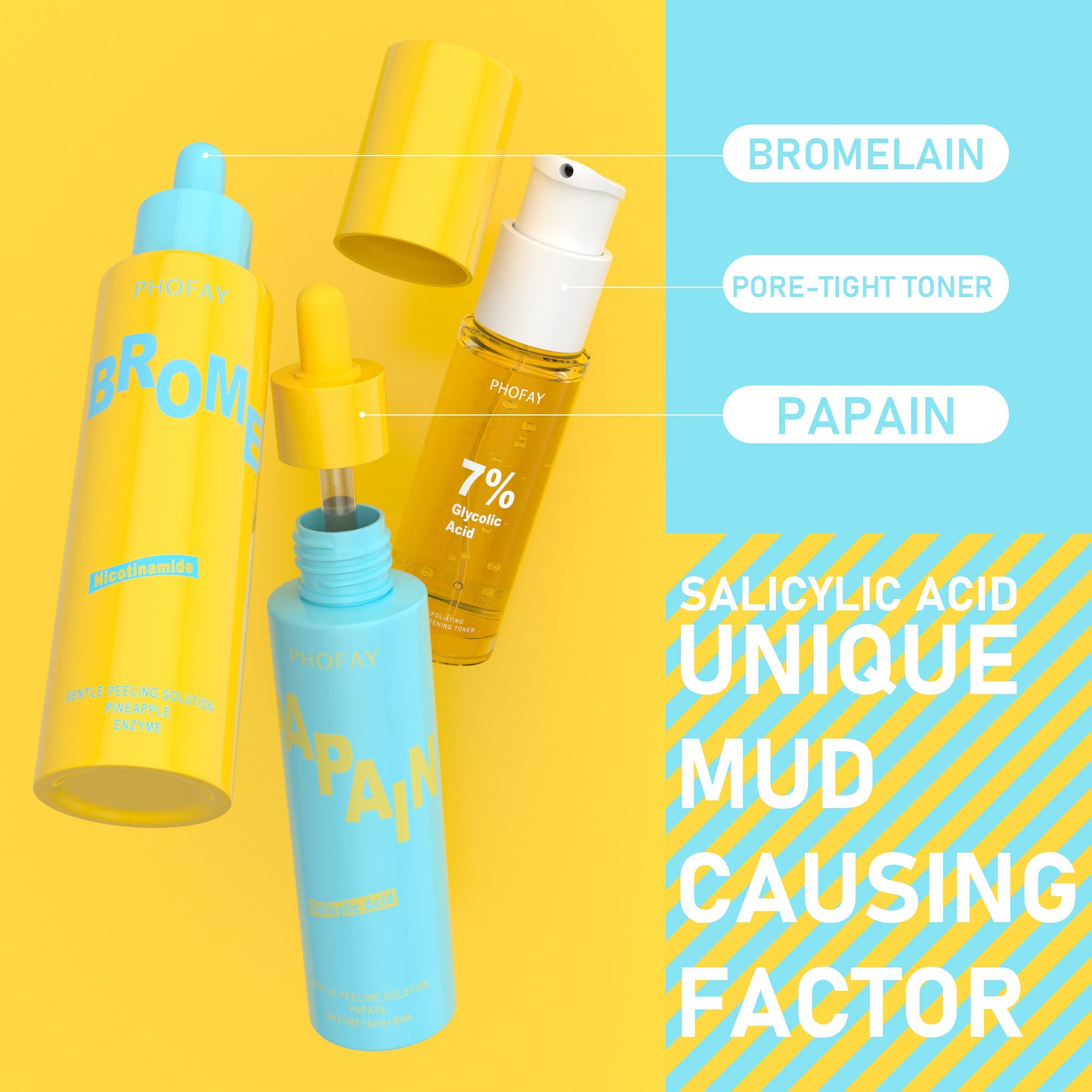 PHOFAY GLYCOLIC ACID AHA EXFOLIATING BRIGHTENING TONER