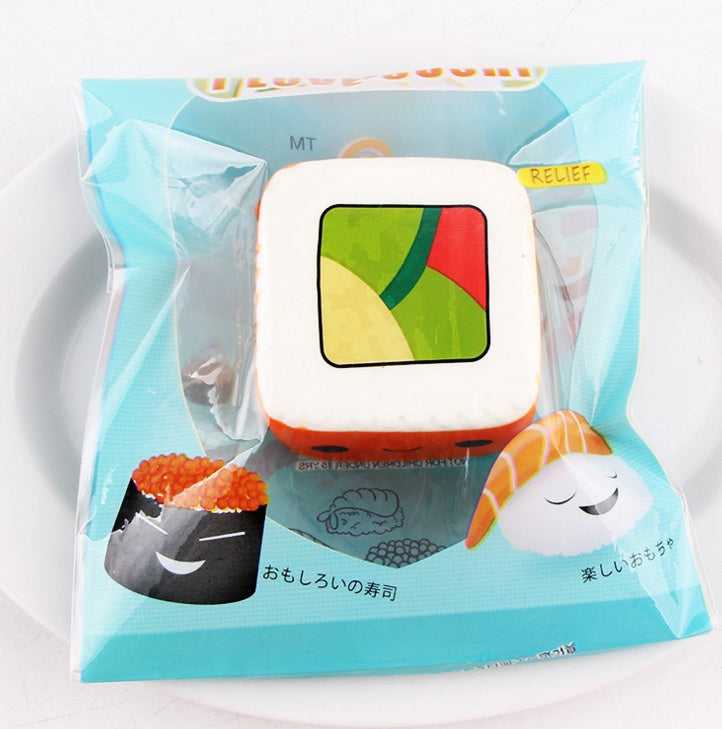 Stress Relief Toy Slow Rising Toys Kawaii Cartoon Face Cute Yummy Sushi Kids Gift