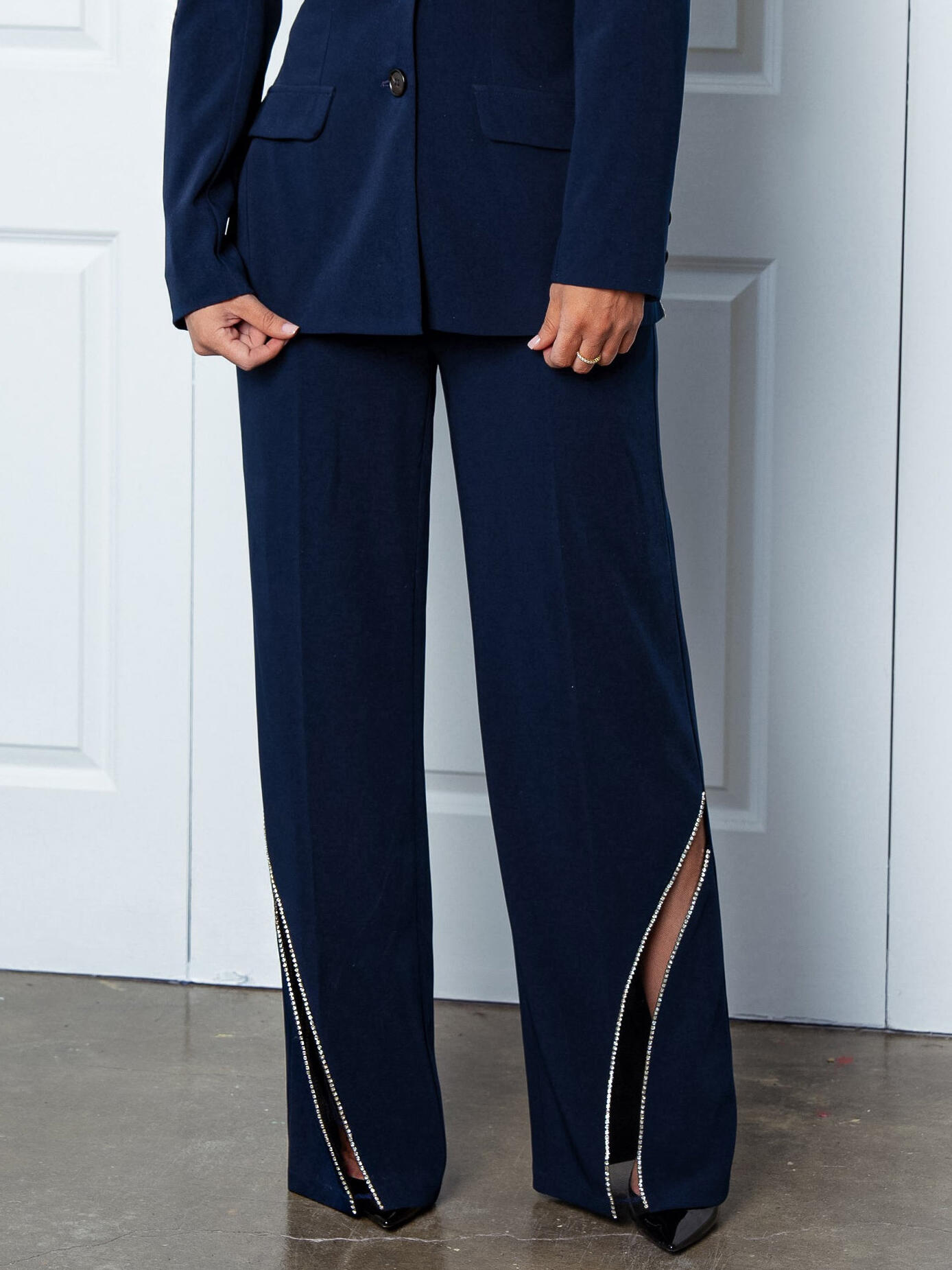 Elegant Patchwork High-waist Pants