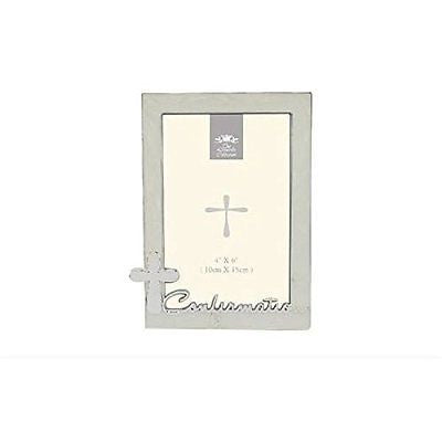 silver plated confirmation photo frame 4 x 6