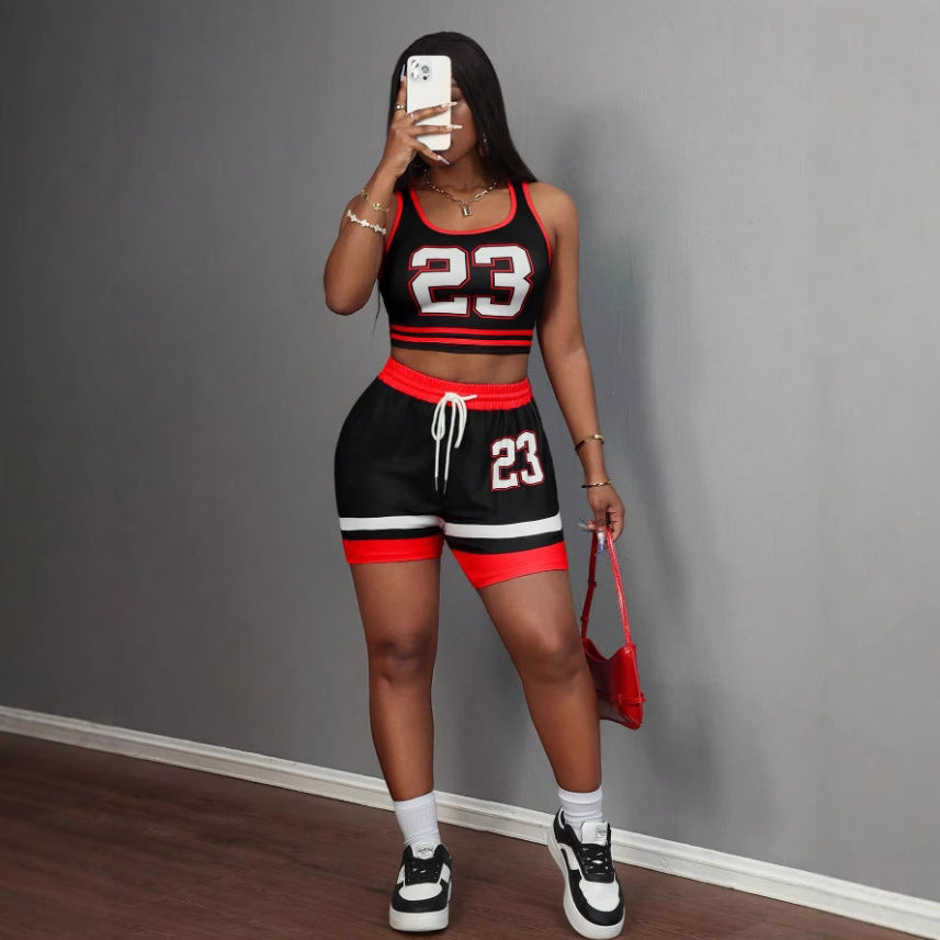 Sleeveless Digitally Printed Top With Drawstring Pants