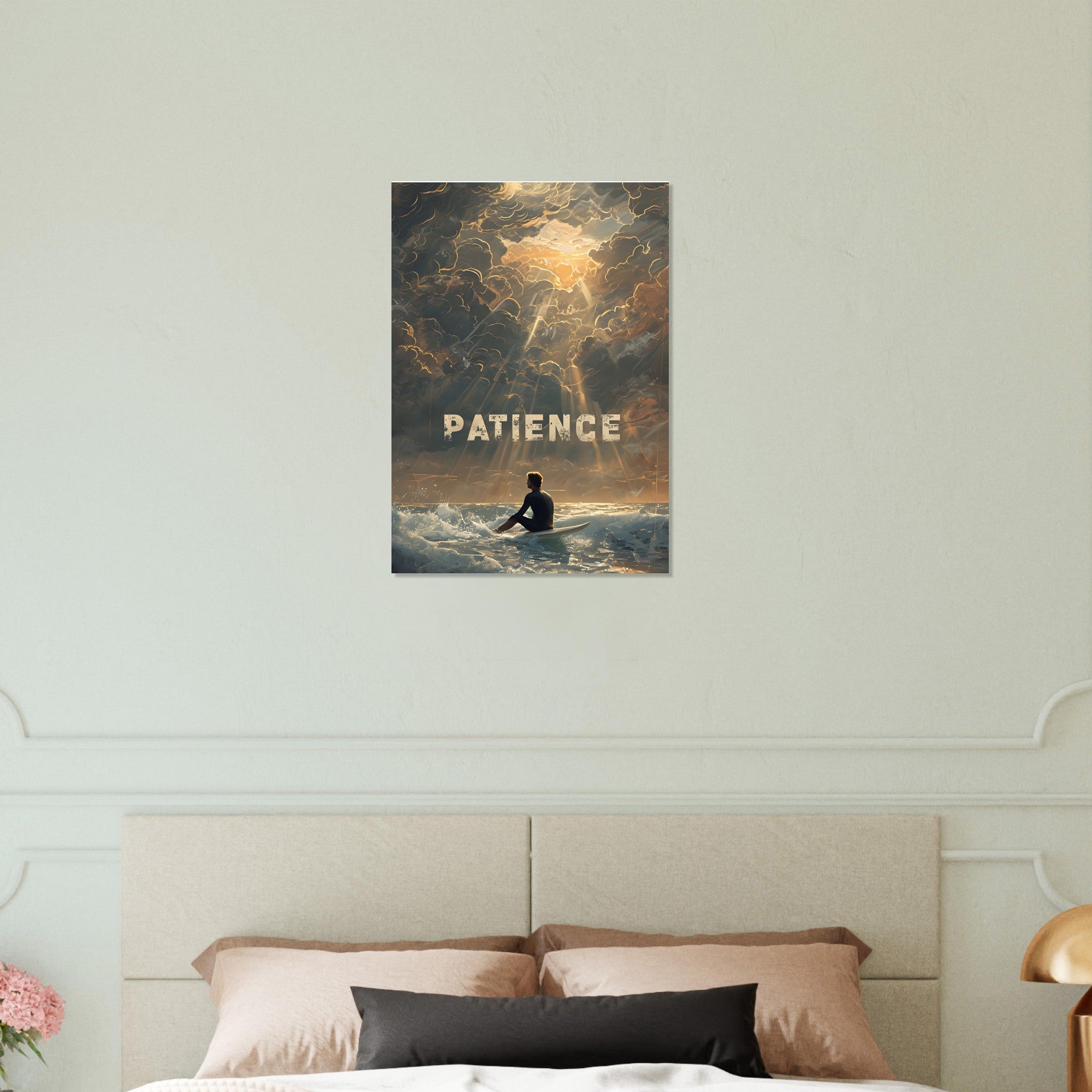 Patience Surfing Poster - Motivational Ocean Wall Art | Beach & Sea Lover Gift