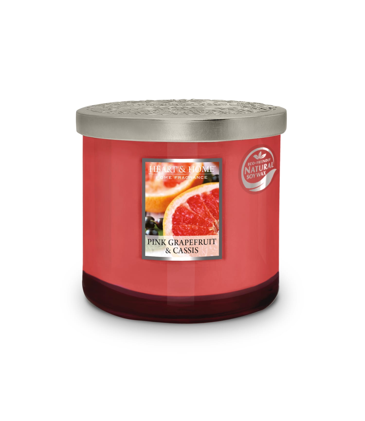 Heart & Home Pink Grapefruit & Cassis Twin Wick Ellipse Soy Candle - 40 Hours Burn