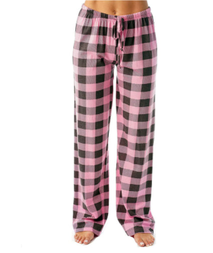 Women's Stretch Plaid Casual Pants With Pockets
