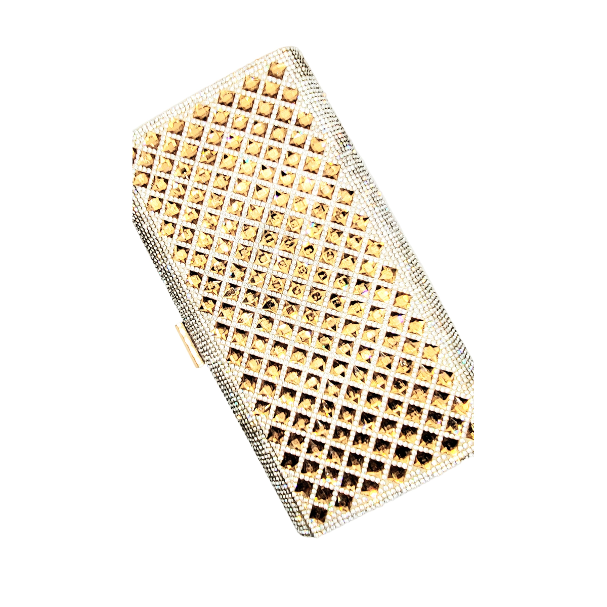 Mirrored Box Crystal Clutch Bag