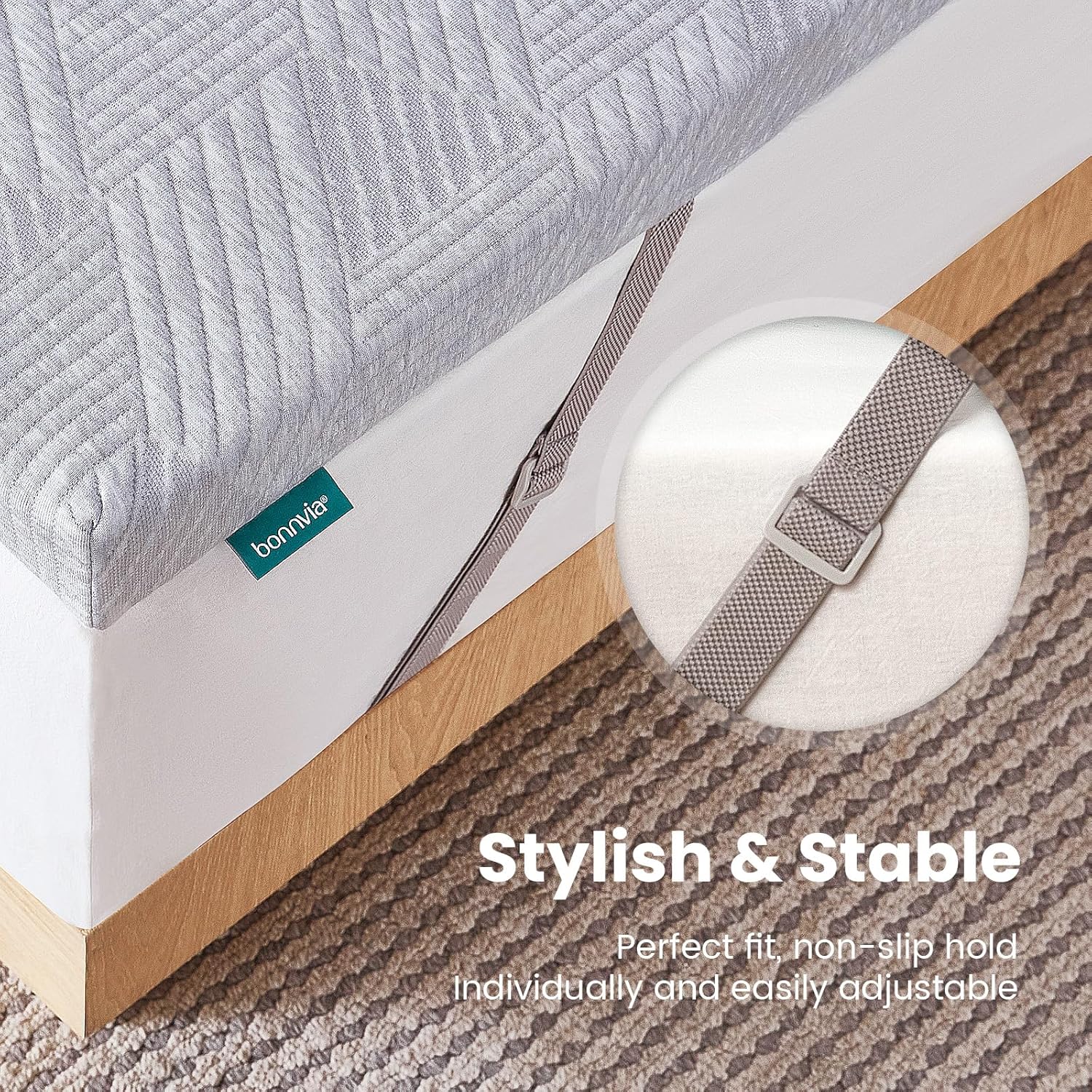 Mattress Topper Double Bed 135x190cm Thick with Bamboo Fibre Cover Bonnvia