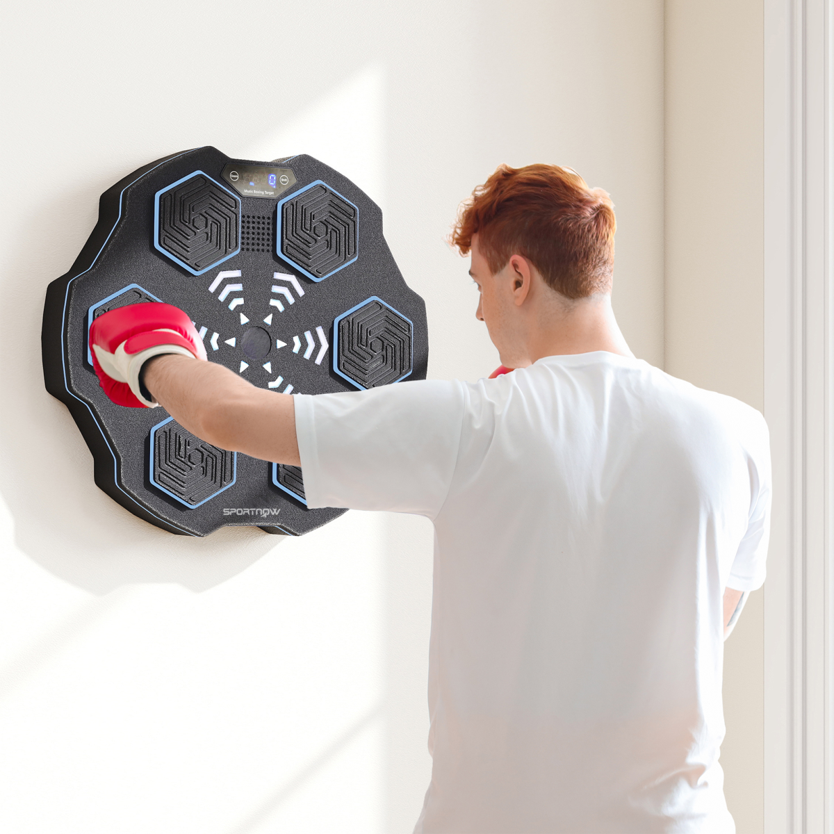 SPORTNOW Music Boxing Machine with Bluetooth Connection and LED Light