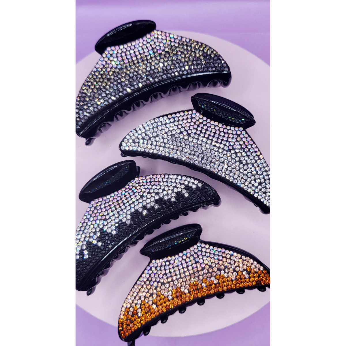 Crystal Fade Double Colour Hair Clamps Pack of 12