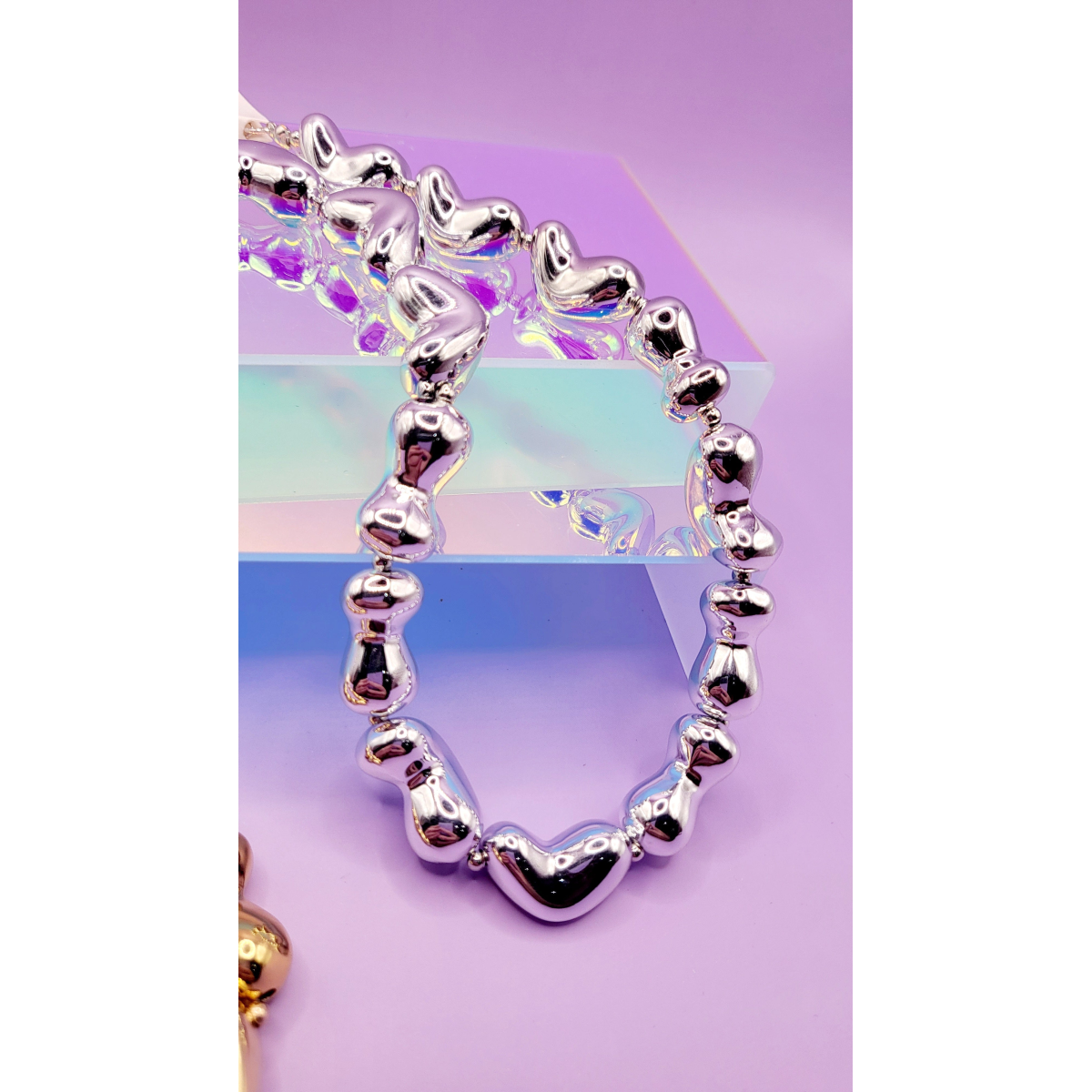Melted Heart Chain Necklace