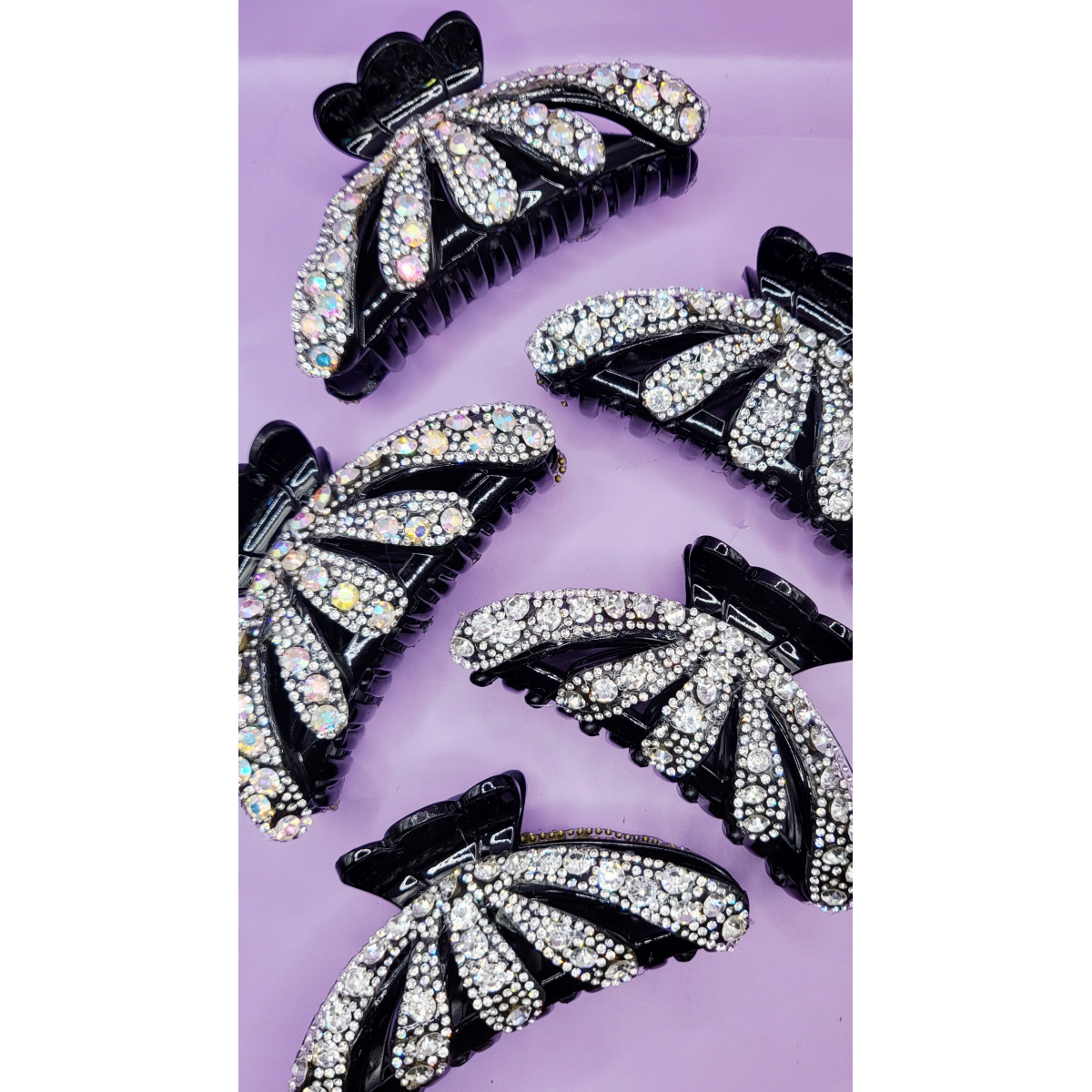 Queen Crystal Hair Clamps Pack of 12