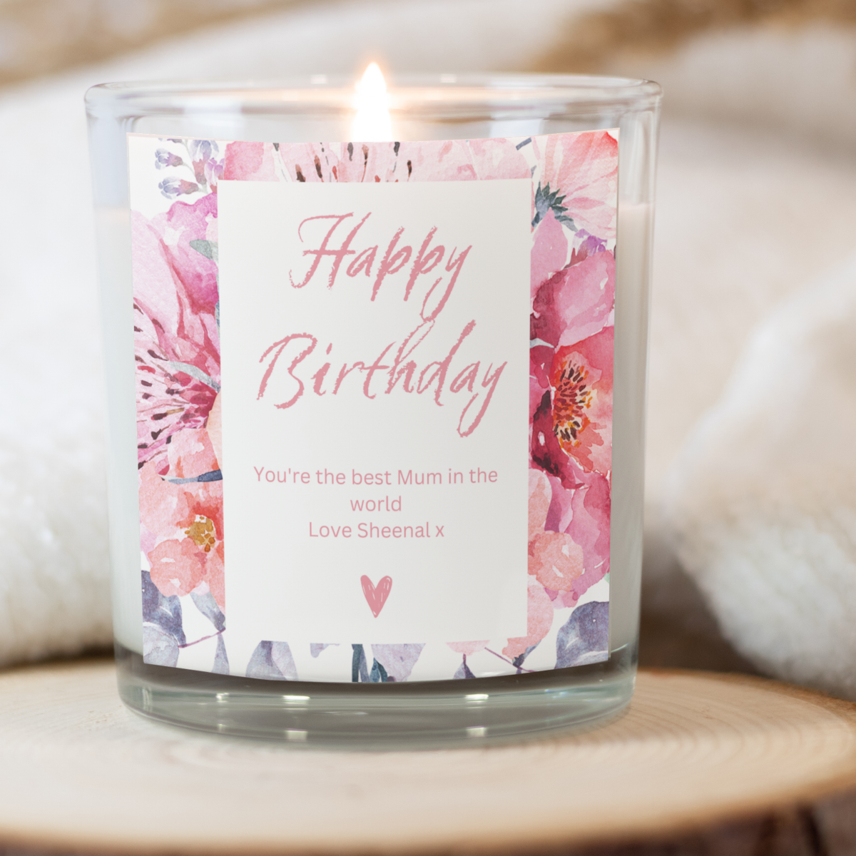 Pink Happy Birthday Candle Gift Set | Birthday Gift Box For Her | Personalised Birthday Gift | Birthday Gift Hamper | Sisters Birthday Gift