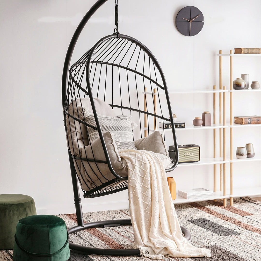 The CAGE Rattan Hanging Chair, Indoor/ Outdoor Furniture