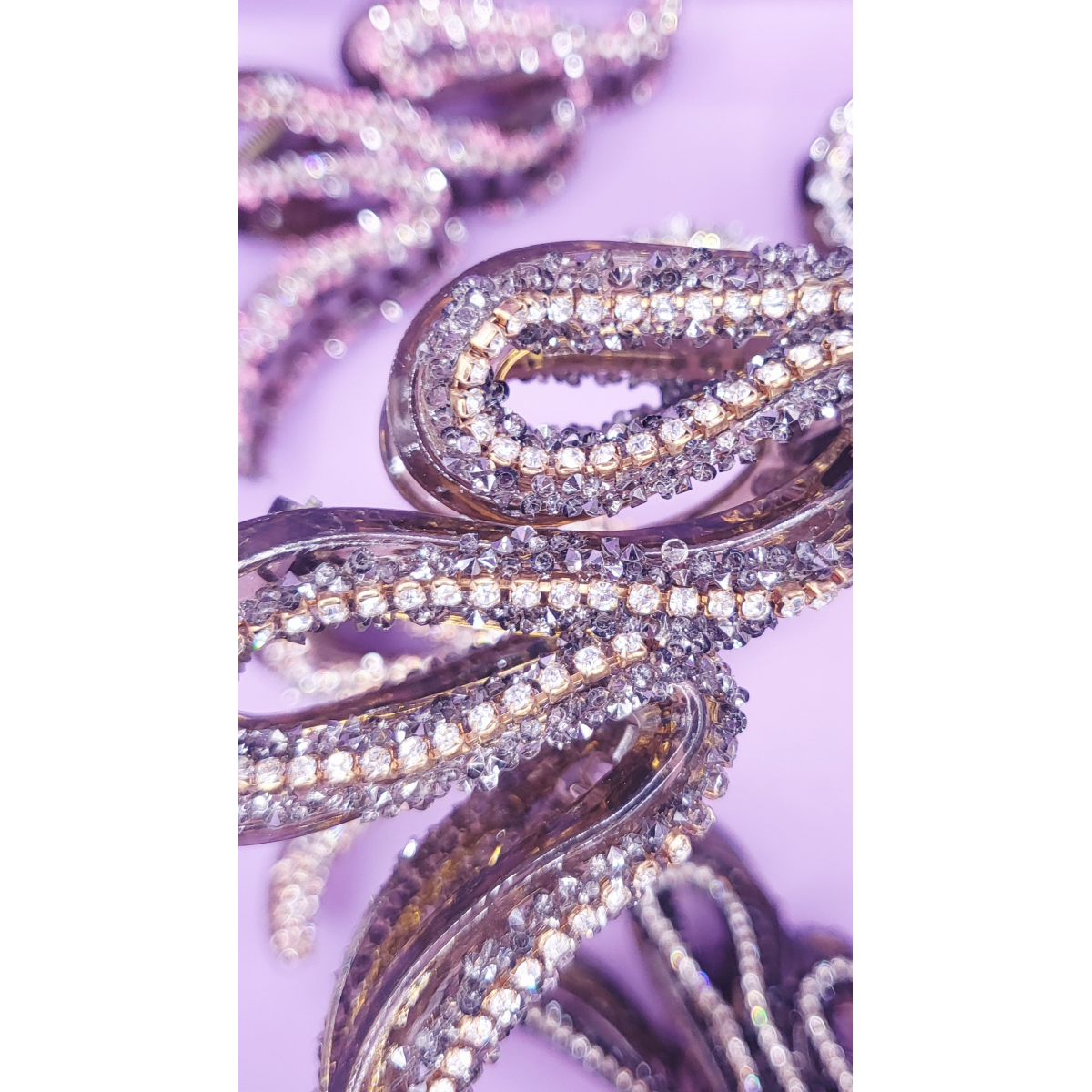 Swirl Rhinestone Sparkly Hair Clamps Pack of 12
