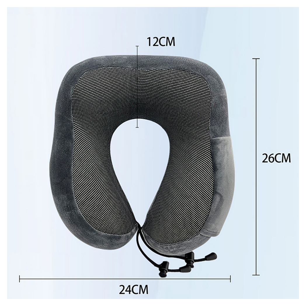 Memory Foam Travel Pillow Neck Support Cushion Without Carry Bag Ear Plugs Mask
