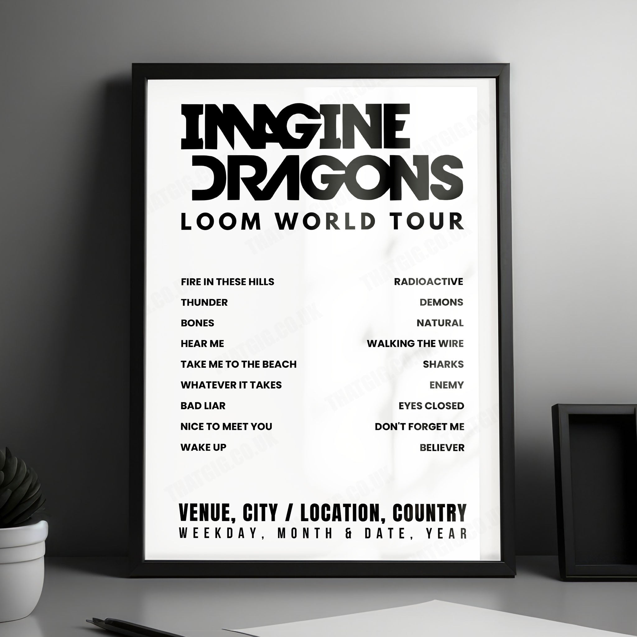 Imagine Dragons Setlist Poster - Utah First Credit Union Amphitheatre, West Valley City - October 12th, 2024