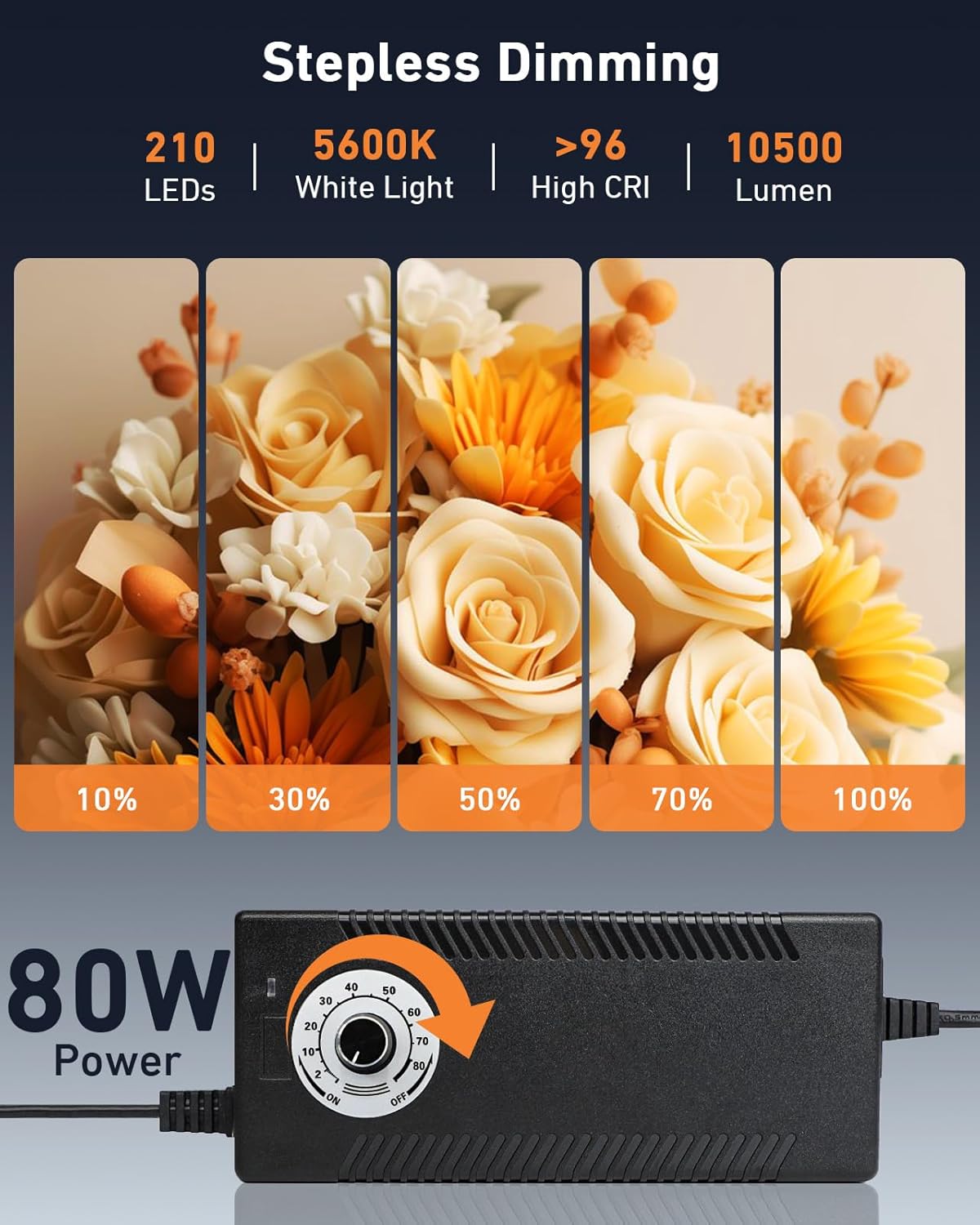 Light Box Photography 80cm 5600K Dimmable LED Studio with 6 Backdrops DUCLUS