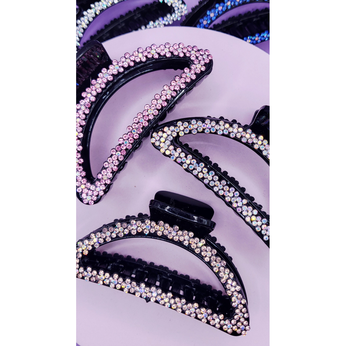 Flower Crystal Hair Clamps Pack of 12