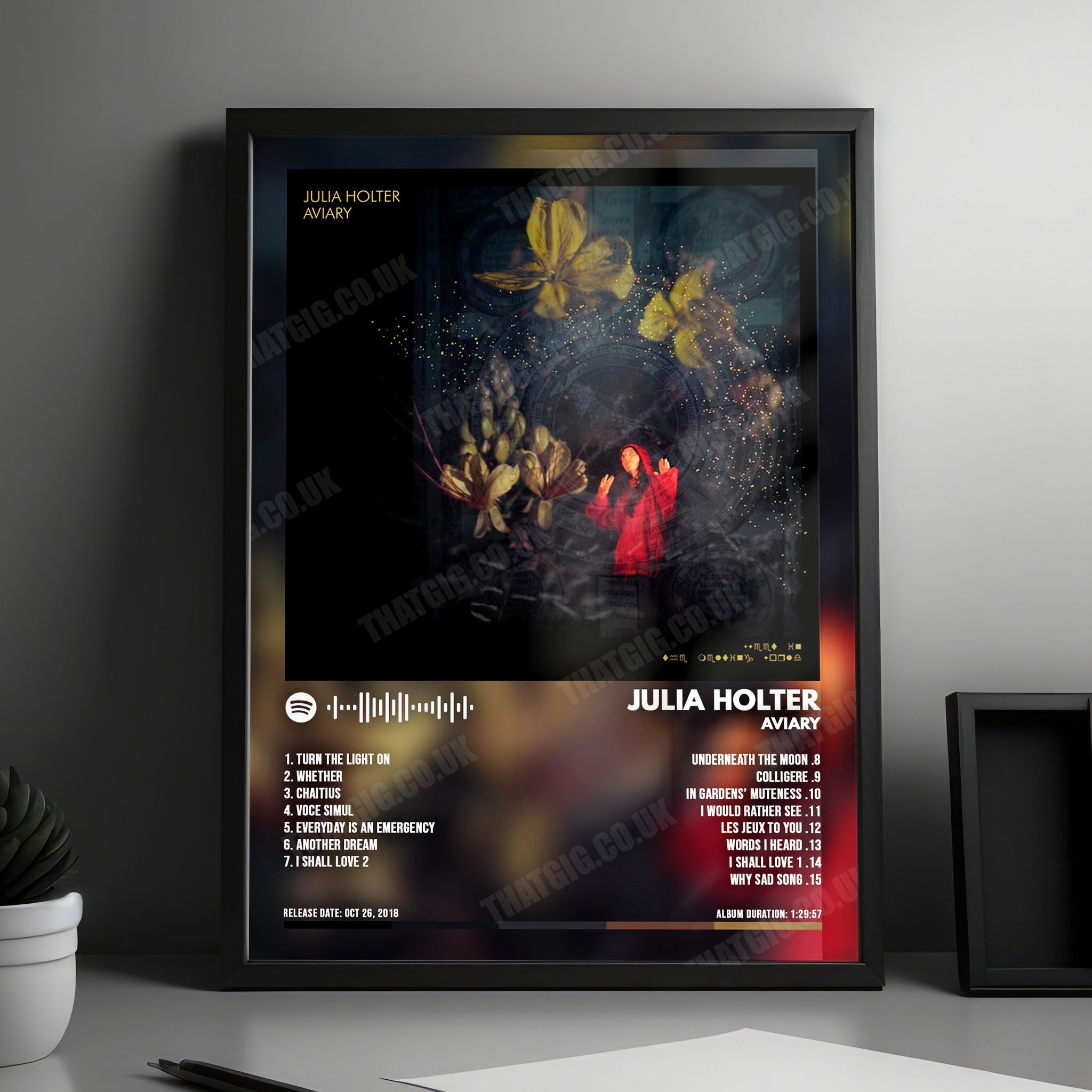 Julia Holter "Aviary" Album Cover Poster - with Complete Tracklist