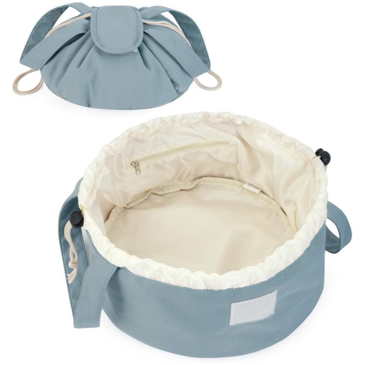 Barrel Drawstring Makeup Bag Large Capacity Women's Cosmetic Bag Toiletries Organizer Pouch Lady Travel Storage Case