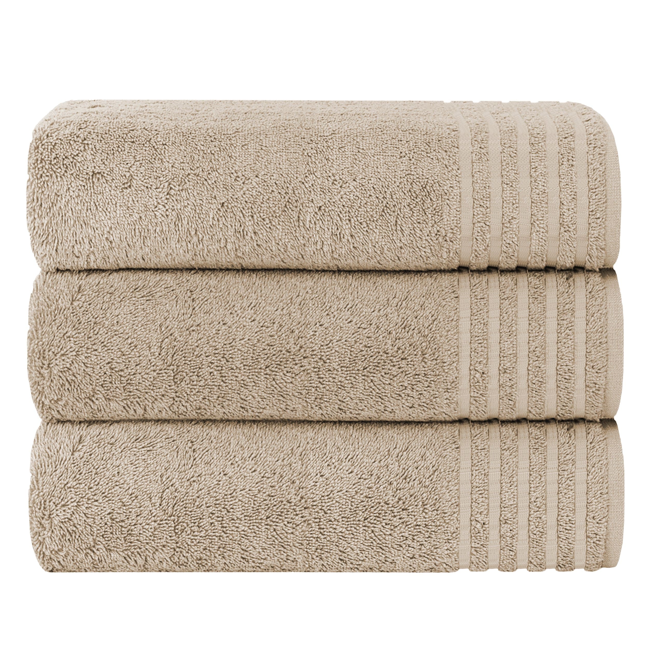 OLIVIA ROCCO Monaco 3 Pack Extra Large Bath Sheets 500GSM 100 Percent Cotton Highly Absorbent Towels For Home Gym Beach Spa Set