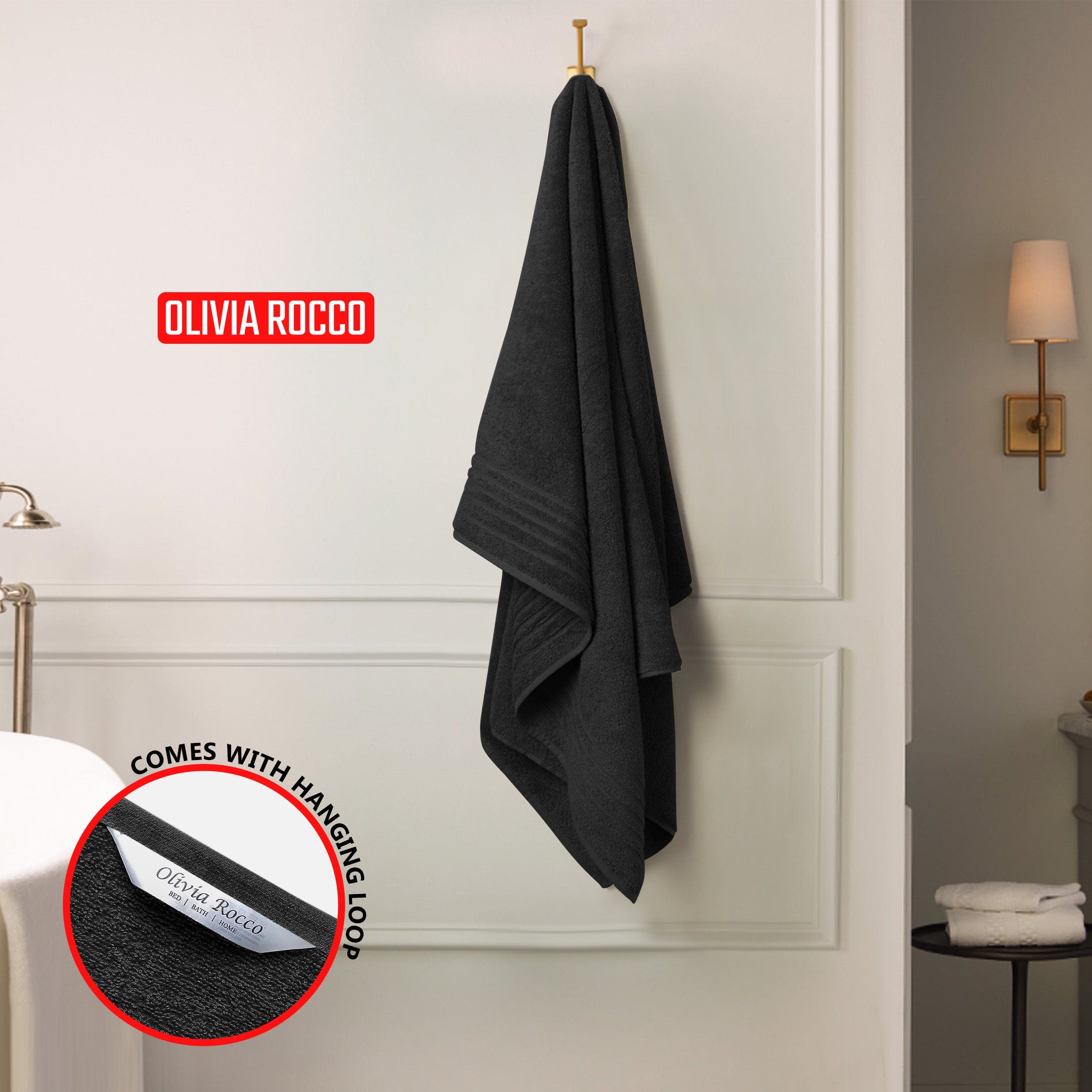 OLIVIA ROCCO Monaco 3 Pack Extra Large Bath Sheets 500GSM 100 Percent Cotton Highly Absorbent Towels For Home Gym Beach Spa Set