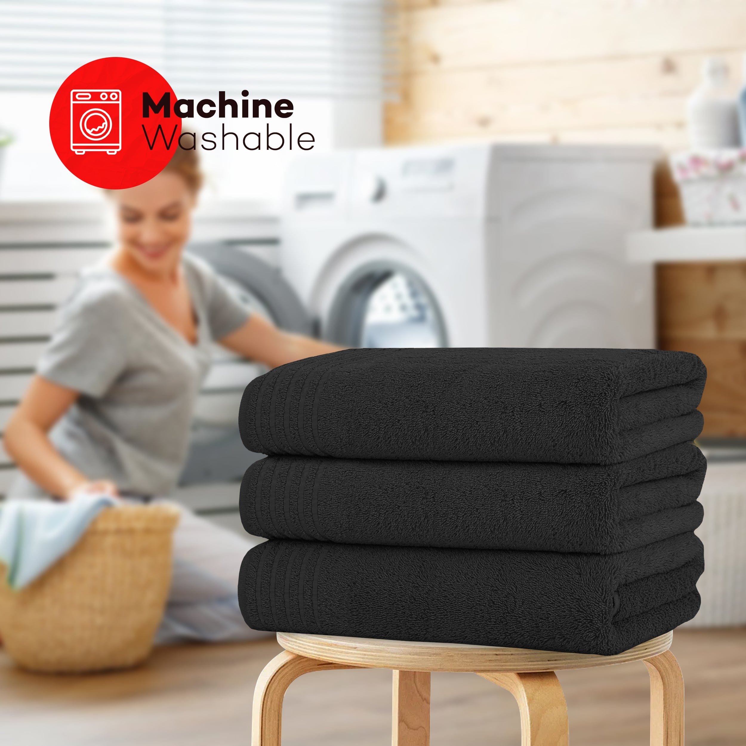 OLIVIA ROCCO Monaco 3 Pack Extra Large Bath Sheets 500GSM 100 Percent Cotton Highly Absorbent Towels For Home Gym Beach Spa Set