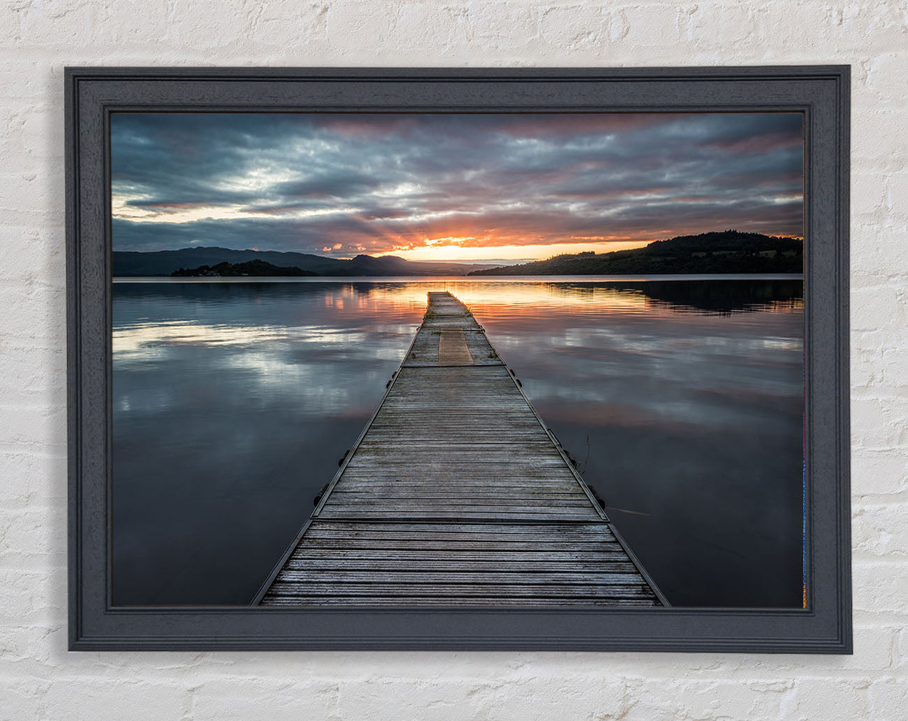 Bridge on the water sun Framed Wall Art