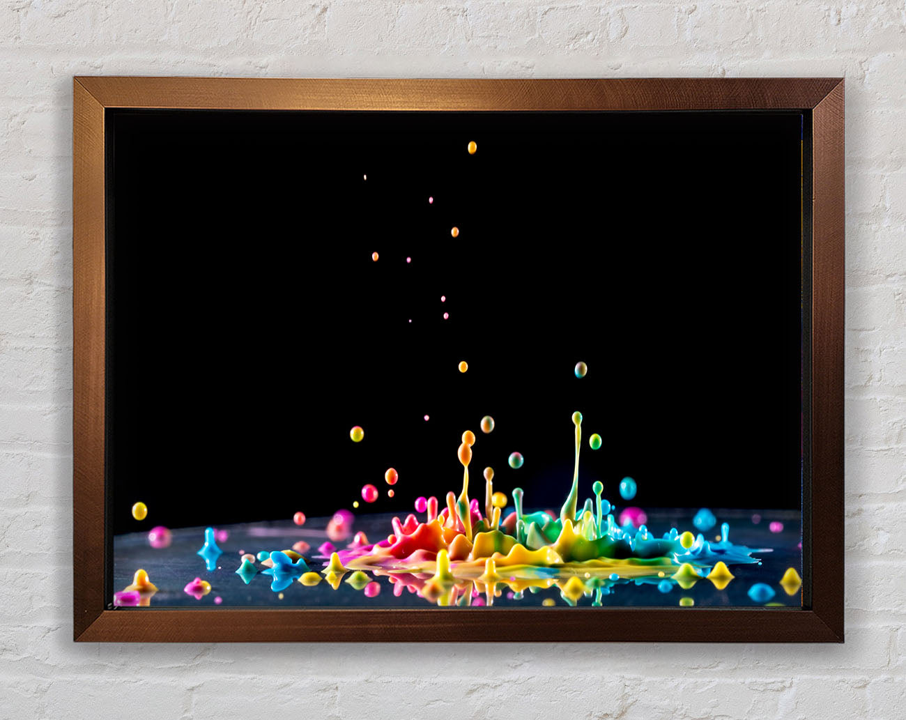 Colour splashes on a surface Framed Wall Art