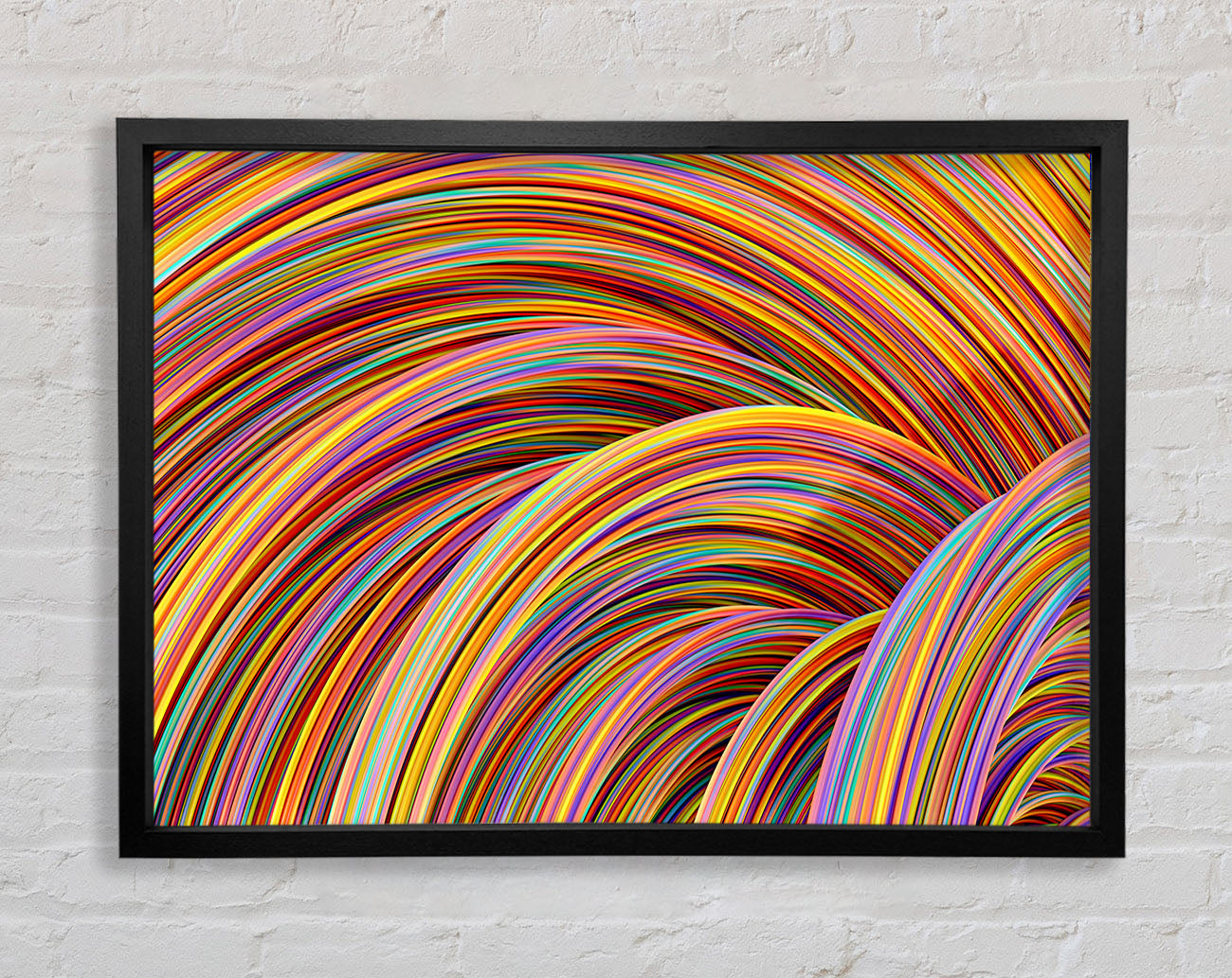Colourful tubes curving in formation Framed Wall Art